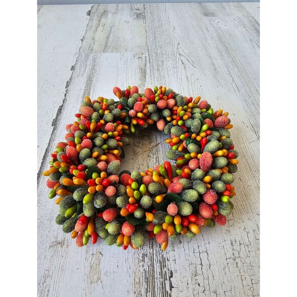 Pier 1? Beaded mini wreath fall Thanksgiving spring tea light decoration - Picture 1 of 7